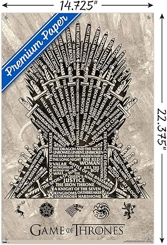Miniatura 3 de Trends International Juego de Tronos - Póster de pared del trono de hierro, 14.72 x 22.37 pulgadas, paquete de póster premium y alfiler