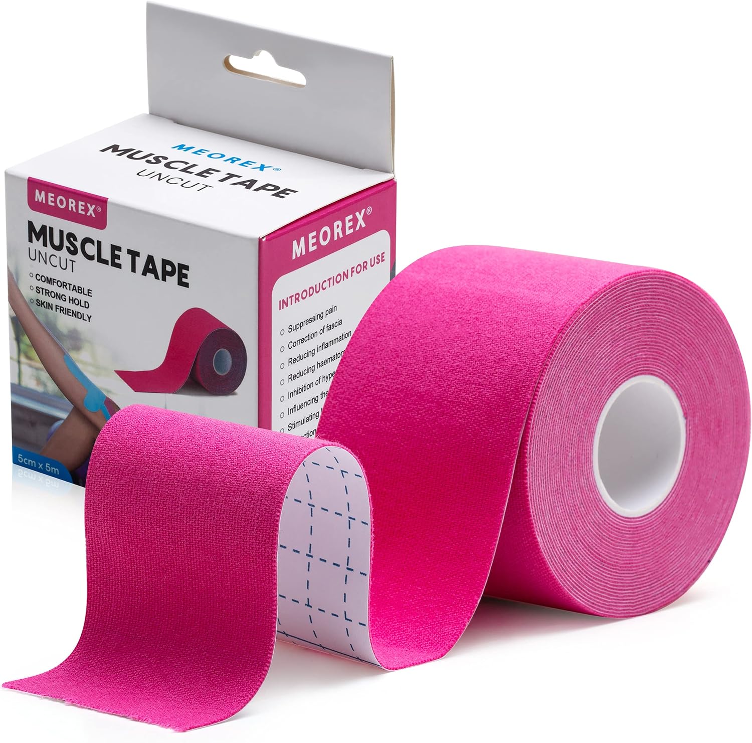 MEOREX Muscle Tape Support Uncut, Waterproof Elastic Therapeutic & Athletic Tape 5m Roll for