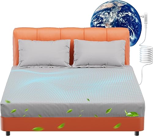 Grounding Sheets Queen, 10% fibra de plata pura + 90% algodón orgánico, sábanas de cama con bolsillo profundo. Juego de sábanas bajeras con tierra.