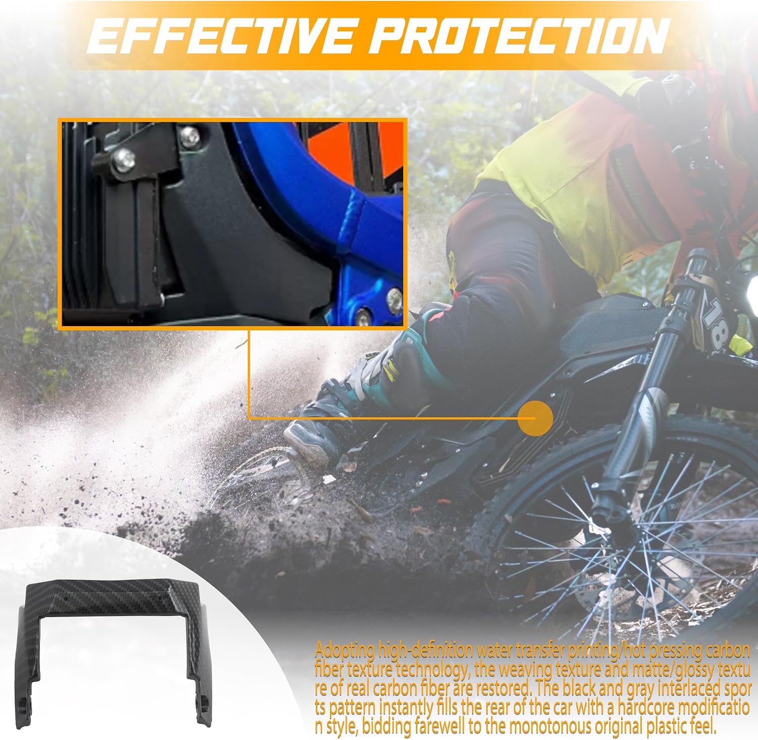 Controller Lower Cover Decorate Cover Compatible with Sur-Ron Light Bee Ebike Carbon Fiber