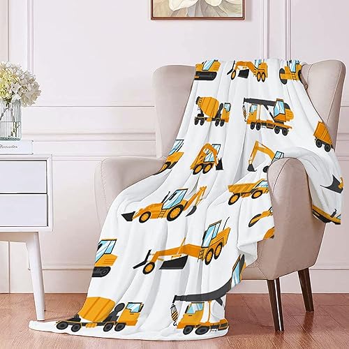 Miniatura 3 de RICKYOUNG Manta de franela de tractor de dibujos animados, diseño de autos de caricatura, ligera, de felpa, suave, para sofá y cama, 40 x 30