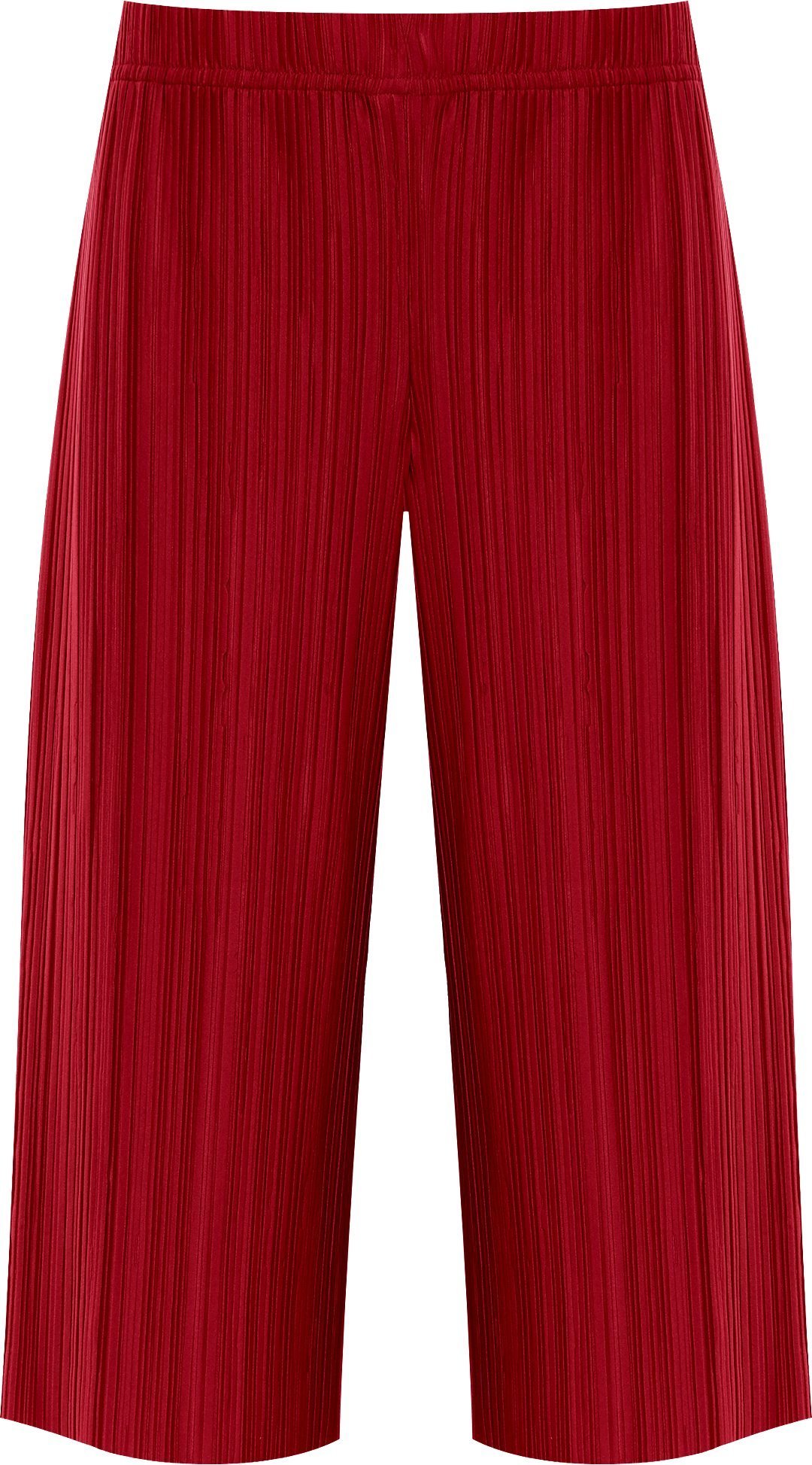 WearAll Women's Plus Pleated Elasticated Culottes Ladies Stretch Baggy Fit Shorts Pants - Wine - 24-26