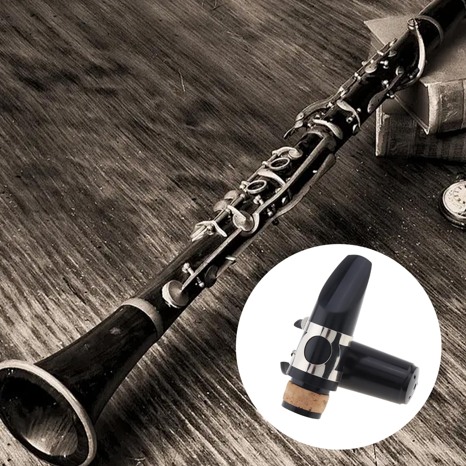 Kit d'embouchure de clarinette, comprend un embouchure de clarinette, une ligature de clarinette, un capuchon en plastique, une anche de clarinette si bémol résistance 2,5, des coussins pour