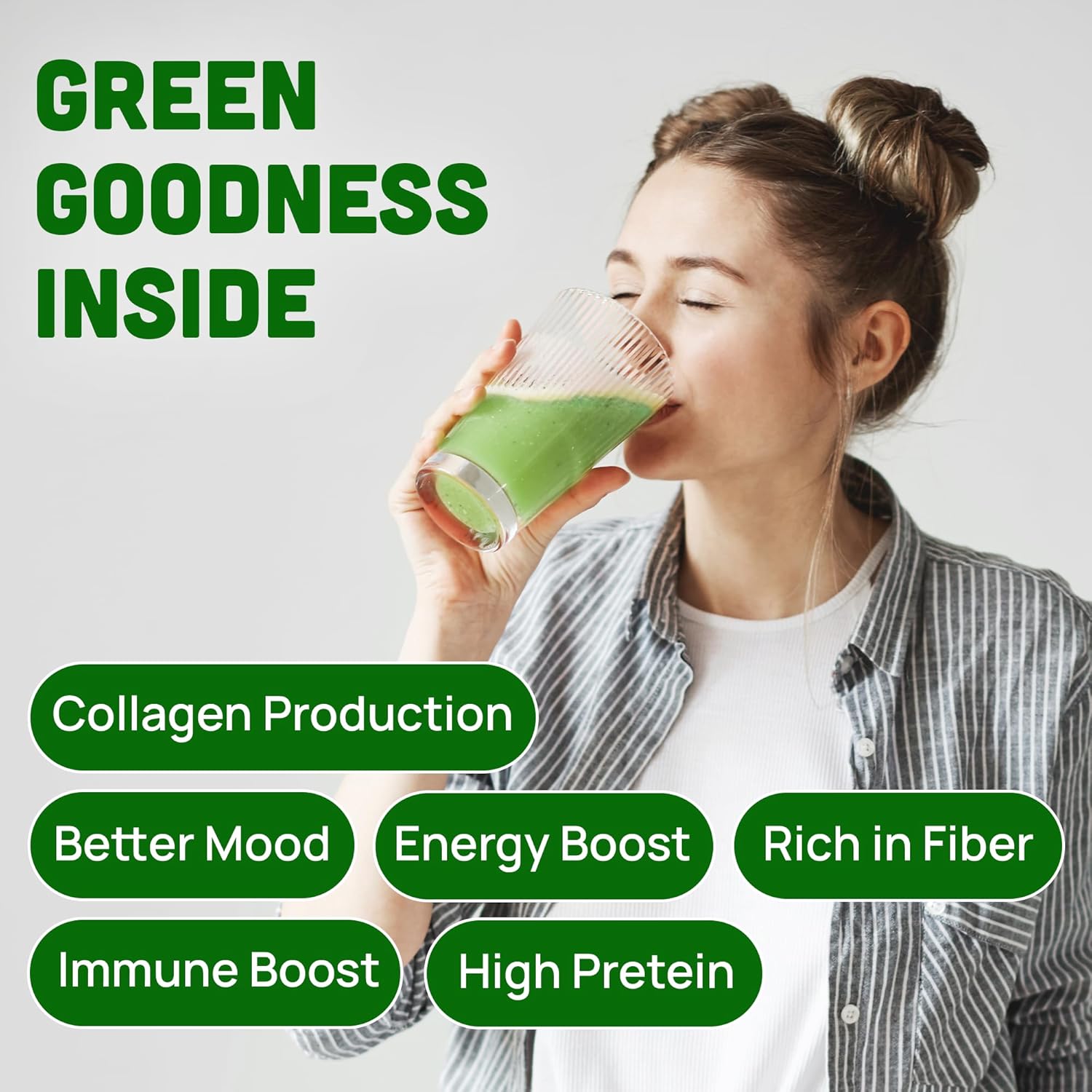 Dalahouse 100% Freeze-Dried Spinach Powder, Nutritional Vegetable Supplement, Rich Flavor, Boost Immunity, Ideal for Smoothies, Soups (20 Sachets x 2.1 oz) - Pack of 2