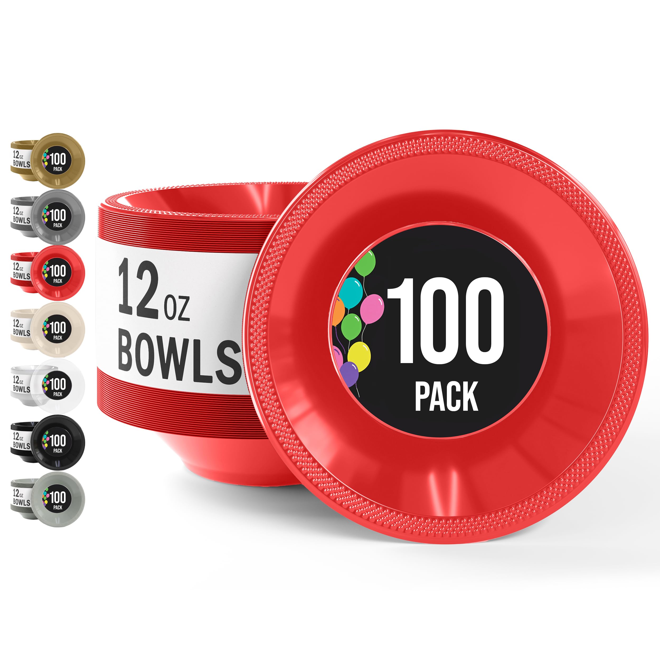 Gold Plastic Bowls - 100 Disposable Soup Bowls -8