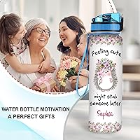 Vista 40 de Hyturtle Botella de agua motivacional personalizada para amantes de los erizos de 32 onzas, 1 litro, fácil de distraer con erizos, botella de agua
