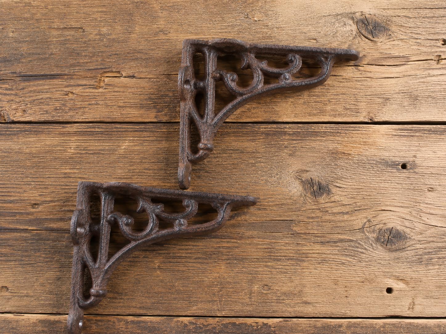 2 Antique Style Shelf Brace Wall Bracket Cast Iron Brackets Small 3 1/2" X 4"-image-21