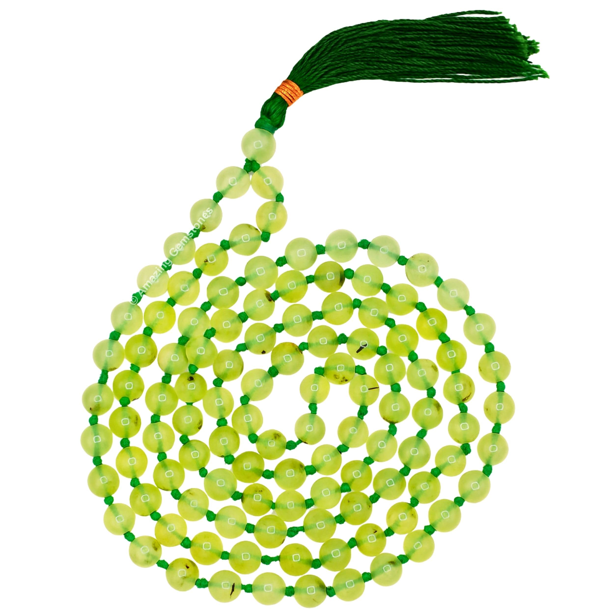 Amazing Gemstone Japa Mala 108 Prayer Beads Necklace and Wrist Mala Bracelet for Meditation