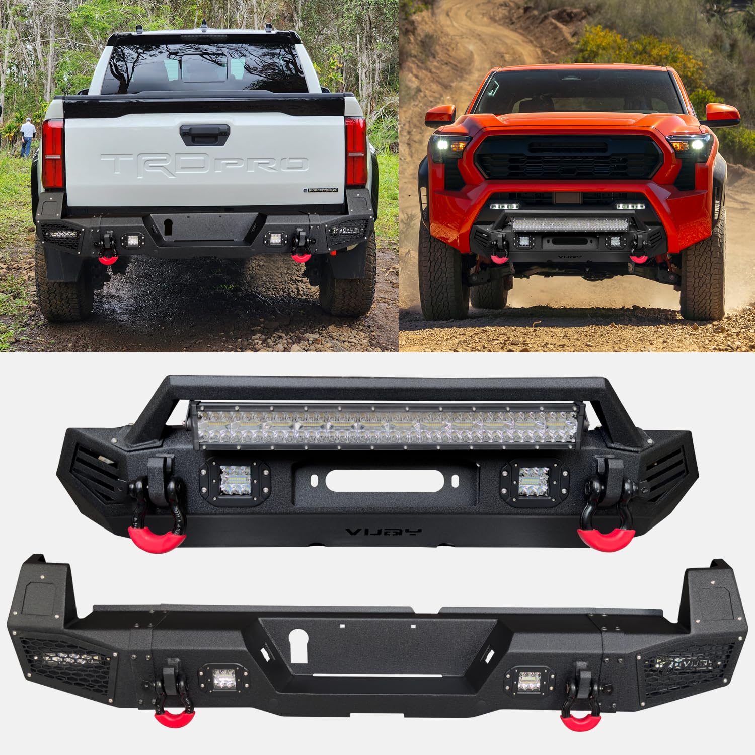 TIOYAR Front and Rear Bumper Set