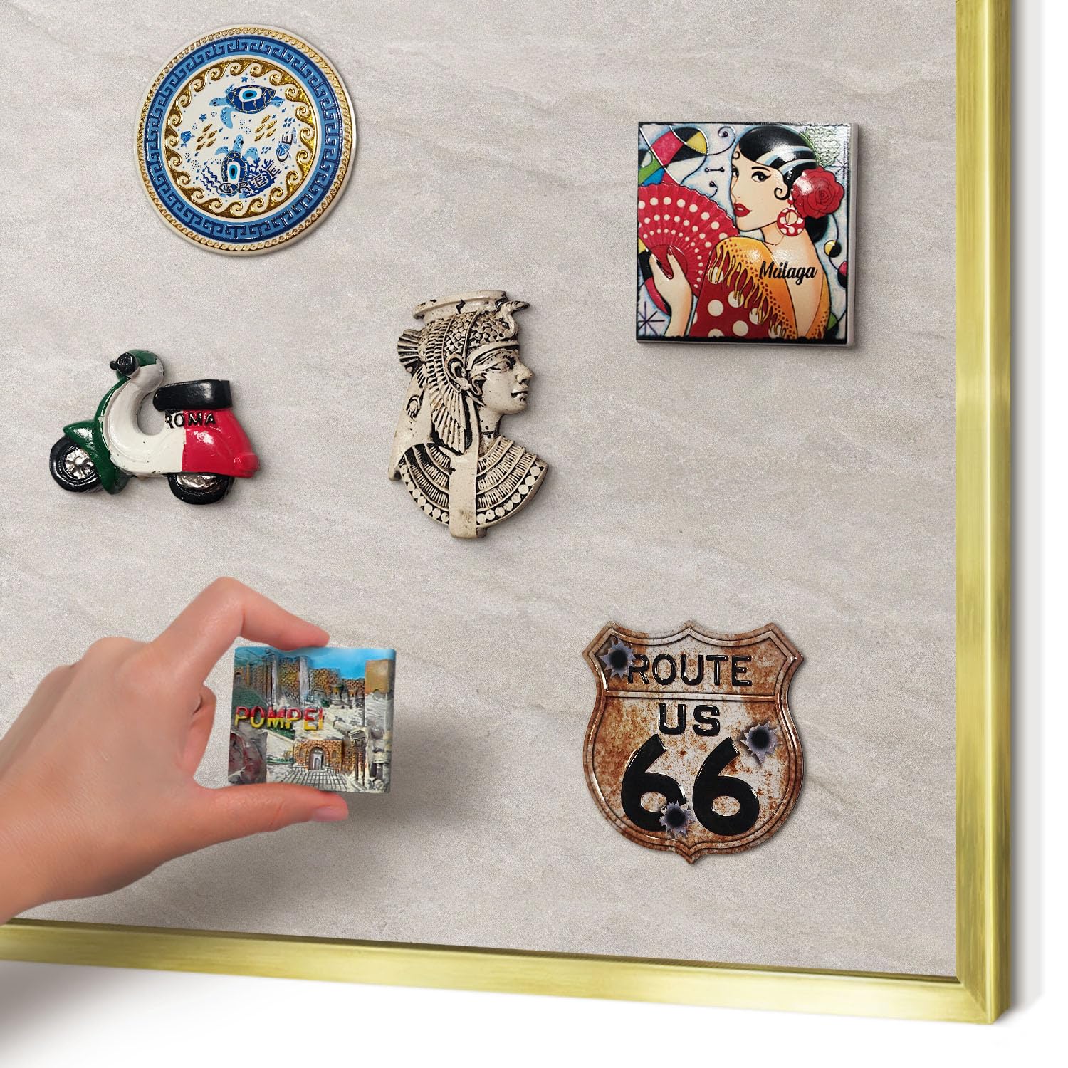 Panel Magnético Informativo 60x40 cm | Marco Dorado | Elegancia Delicada | Montaje Fácil | Pizarra de Pared | Para Restaurante y Bar | Expositor para Menú, Ofertas del Día