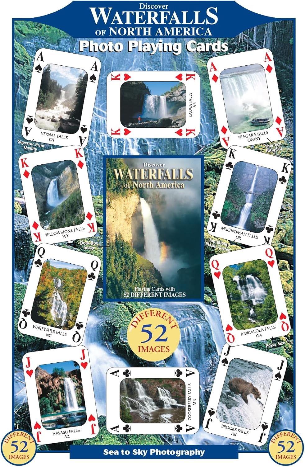 Discover Waterfalls of North America Playing Cards