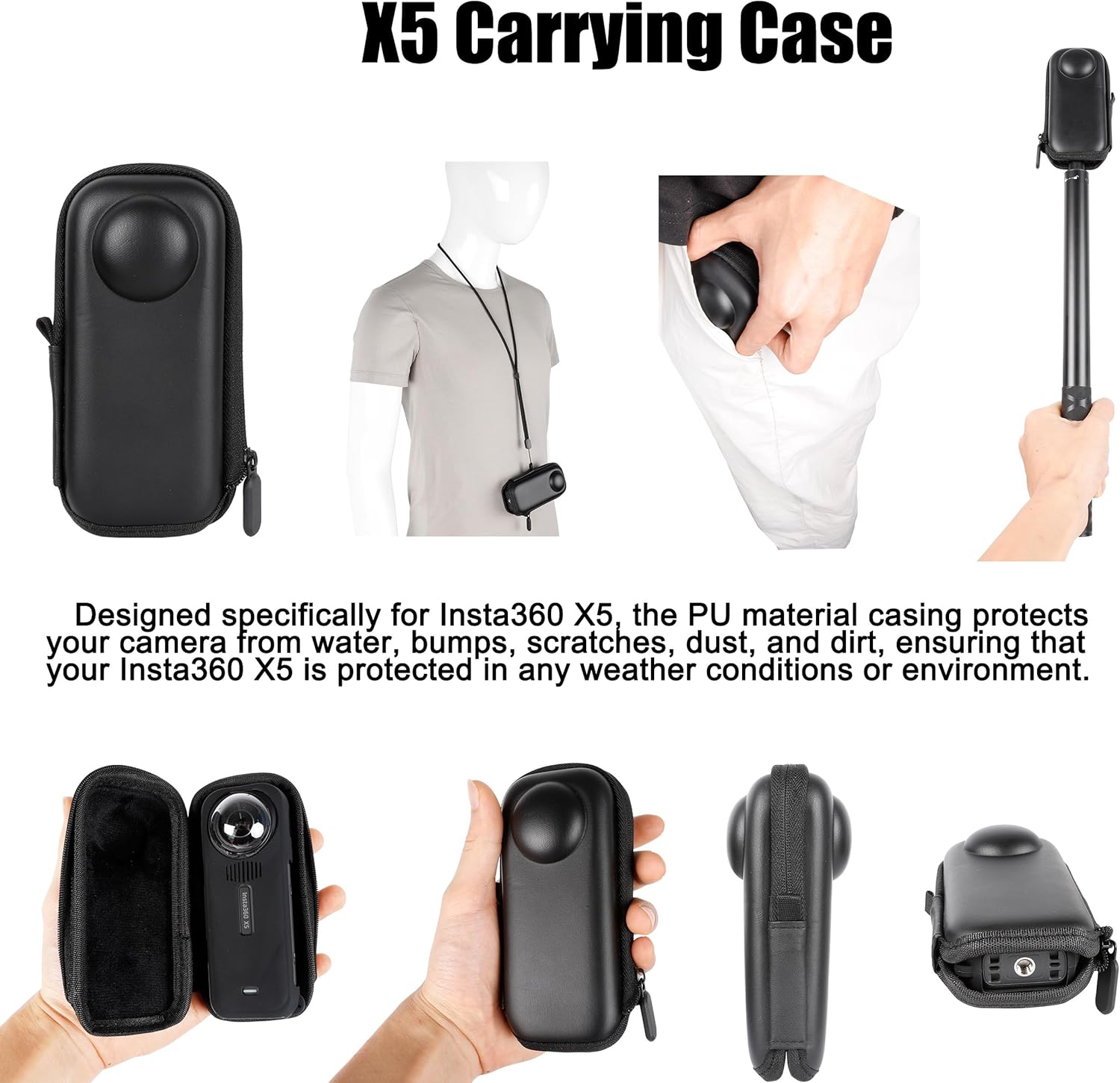 PellKing Camera Protective Accessories Kit for Insta360 X5, Insta 360 X5 Lens Guard/Silicone Protective Cover/Screen Protectors/Camera Case Bundle - Image 4