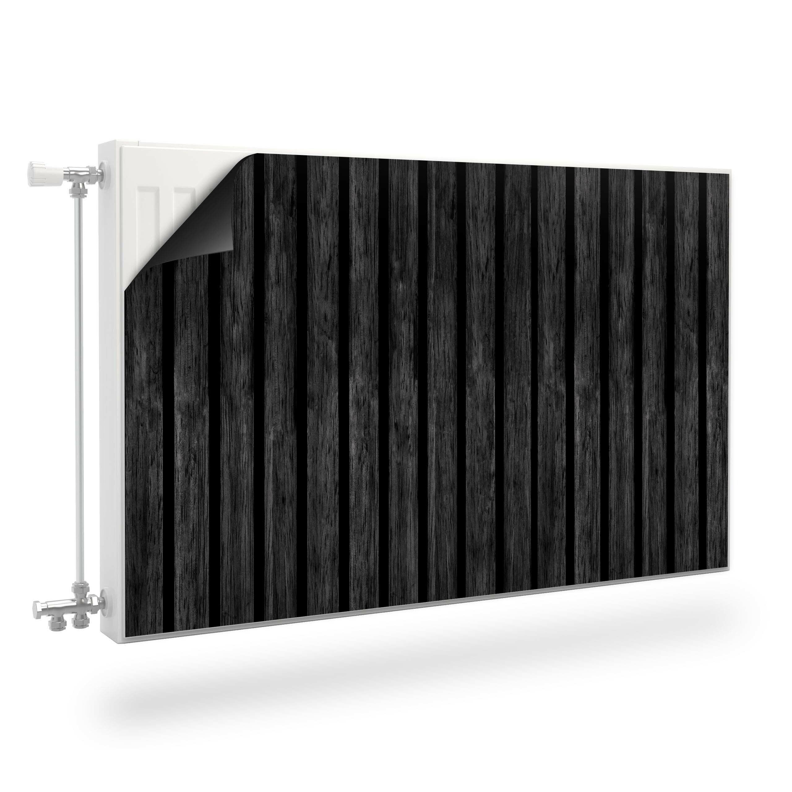 Muralo Osłona grzejnika, magnetyczna osłona grzejnika do grzejników panelowych ze stali lub blachy – bezzapachowa i bezpieczna dla zdrowia – czarne listwy drewniane szer. 100 cm x wys. 60 cm