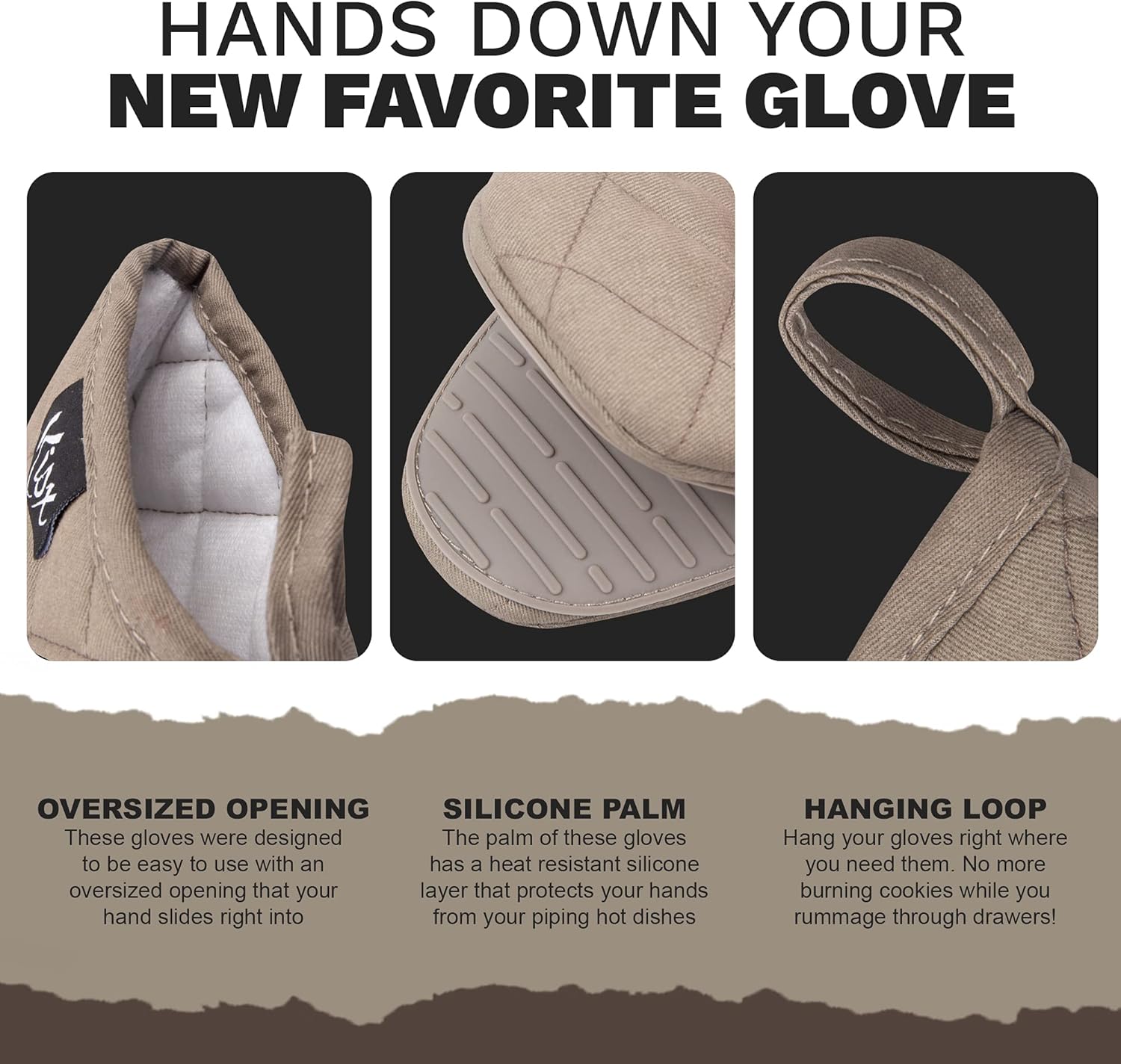 Oven Mitts Heat Resistant – (Grey Color) Mini Oven Mitts, Silicone Gloves Heat Resistant, Kitchen Gloves for Cooking, Silicone Oven Mitts & Pot Holders Sets, Kitchen Pot Holders & Oven Mitts Sets - Image 2