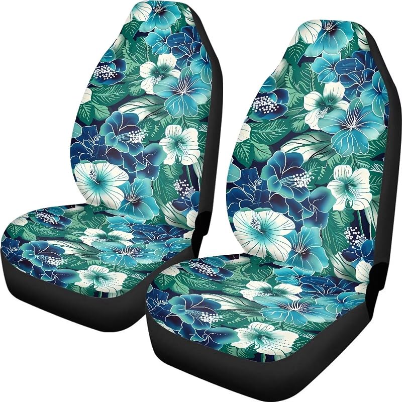 Capa para Banco Dianteiro de Carro Brosoneto Floral Hawaii em Poliéster Conjunto com 2 peças