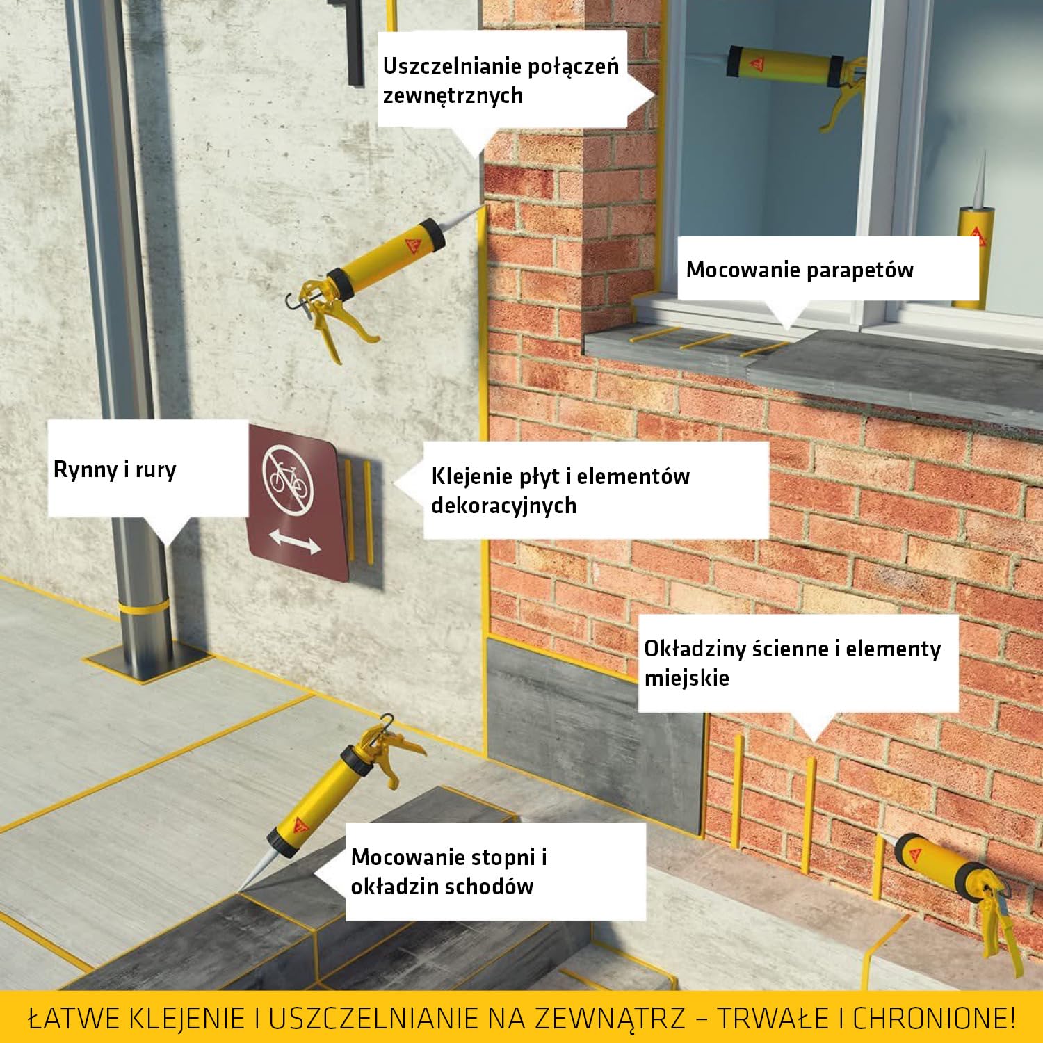 SIKA - Klej uszczelniacz - Sikaflex-11FC Purform - Ceglastyy - 300ml | Uniwersalny klej i uszczelniacz - Do wnętrz i na zewnątrz - Przyczepność do wielu podłoży