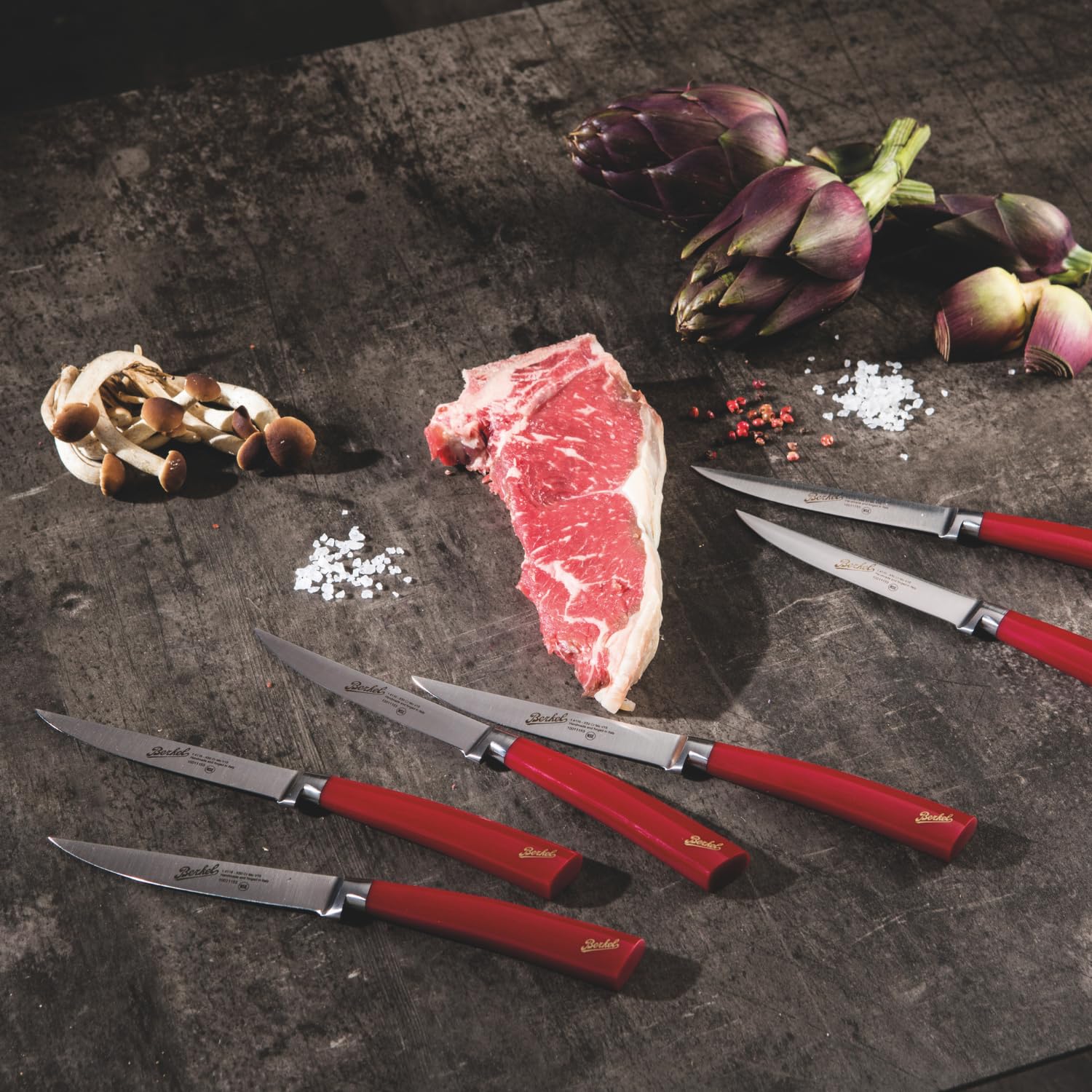 Elegance Set 6 coltelli bistecca Rosso