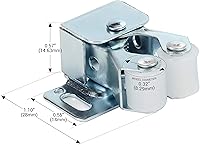 Vista 4 de Rok Hardware 1 Pack of Zinc Double Roller Catch with Prong for Cabinet Doors, RV Cabinet Latch, Camper Cabinets, Kitchen Cabinets, Dressers, ROKRLCZC