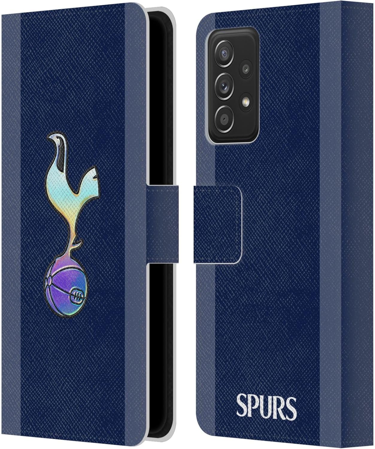 Head Case Designs Officially Licensed Tottenham Hotspur F.C. Dark Blue and Purple 2023/24 Badge Leather Wallet Case Compatible with Galaxy A52 / A52s / 5G (2021)