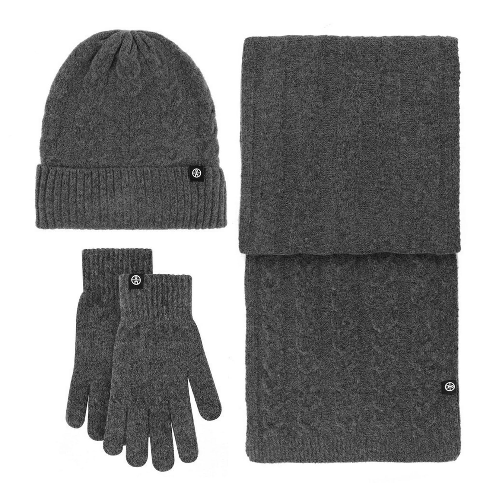 Lifup Kit Esquí Mujer 3 en 1, Gorro Ajustable, Bufanda Tubular y Guantes Táctiles, Conjunto Térmico con Forro Polar para Deportes de Invierno