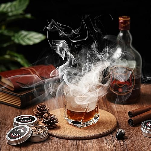 Miniatura 2 de Kit de ahumador de cóctel con antorcha, kit de ahumador de whisky antiguo con 6 sabores de virutas de madera para bebida de whisky bourbon, kit de