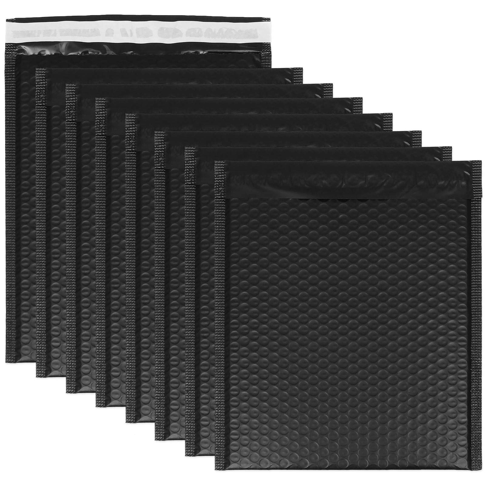HNBun 30Pack #2 8.5 x 11 inch Black Poly Bubble Mailers, Self Seal Padded Mailing Envelopes, Waterproof and Tear-Proof Packing Envelopes Bubble Mailers