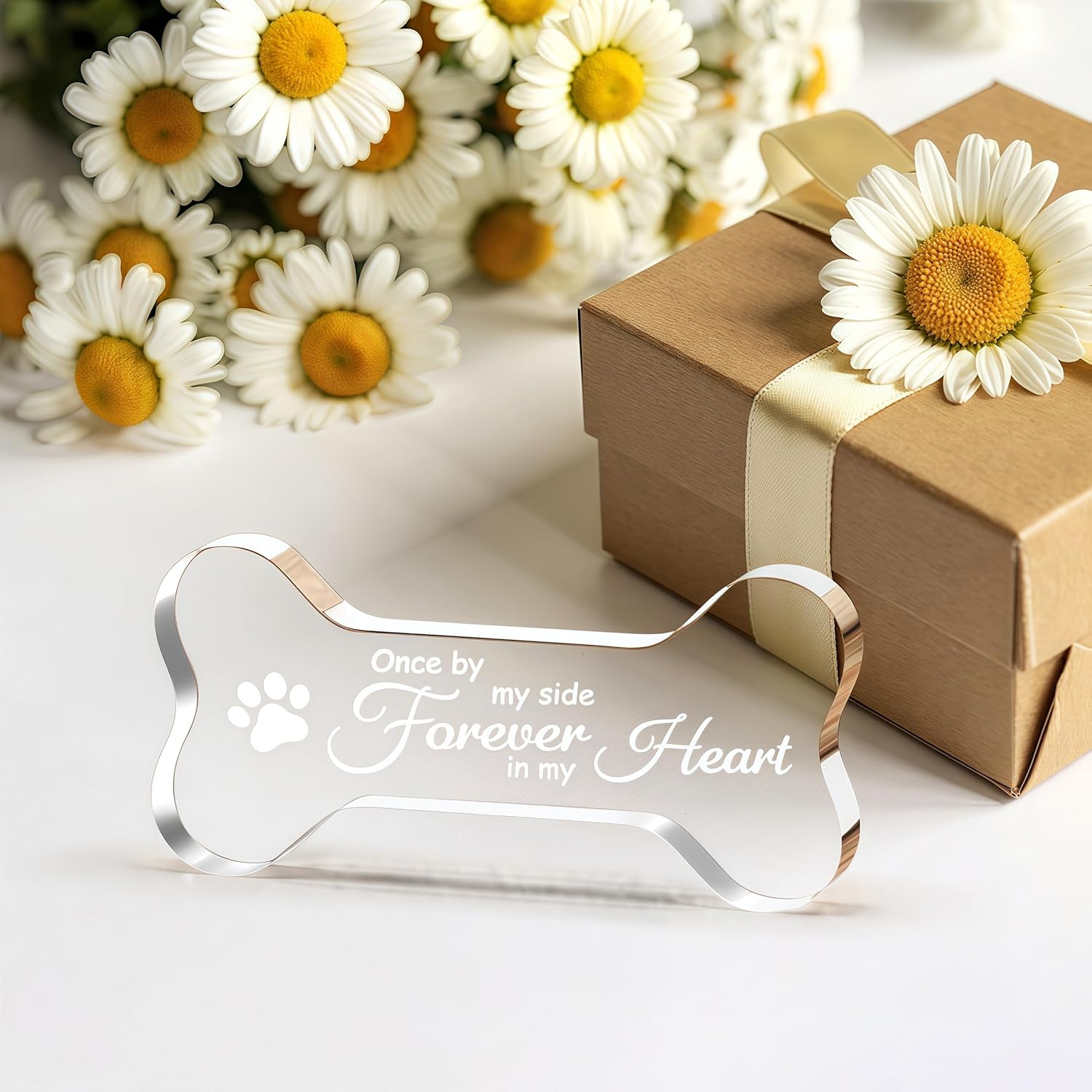 Pet Memorial Ornament Remembrance Gifts: Cynlsum Loss of Dog Cat Sympathy Gift Crystal Bone Shape Decor Ornament for Dogs Puppy Keepsake - Image 5