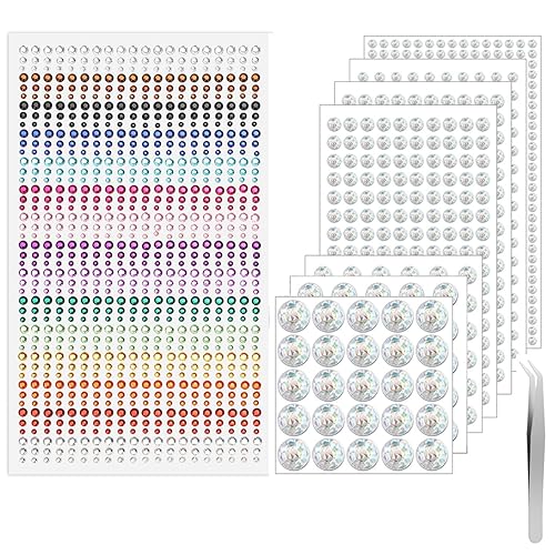 2626 gemas faciales para maquillaje facial, gemas para el cabello, 900 piezas de diamantes de imitación coloridos para maquillaje de ojos, uñas y