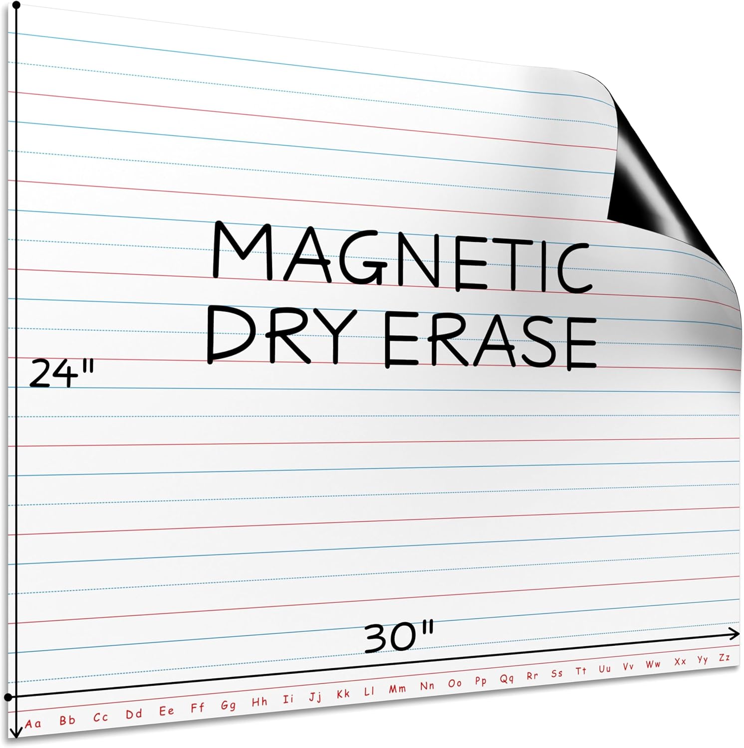 SCRIBBLEDO 30”x24” Large Magnetic Notebook Paper For Classroom Elementary Classroom Must Haves for Teachers Elementary Giant Dry Erase Magnetic Lined Paper for Whiteboard Third Fifth Grade Handwriting