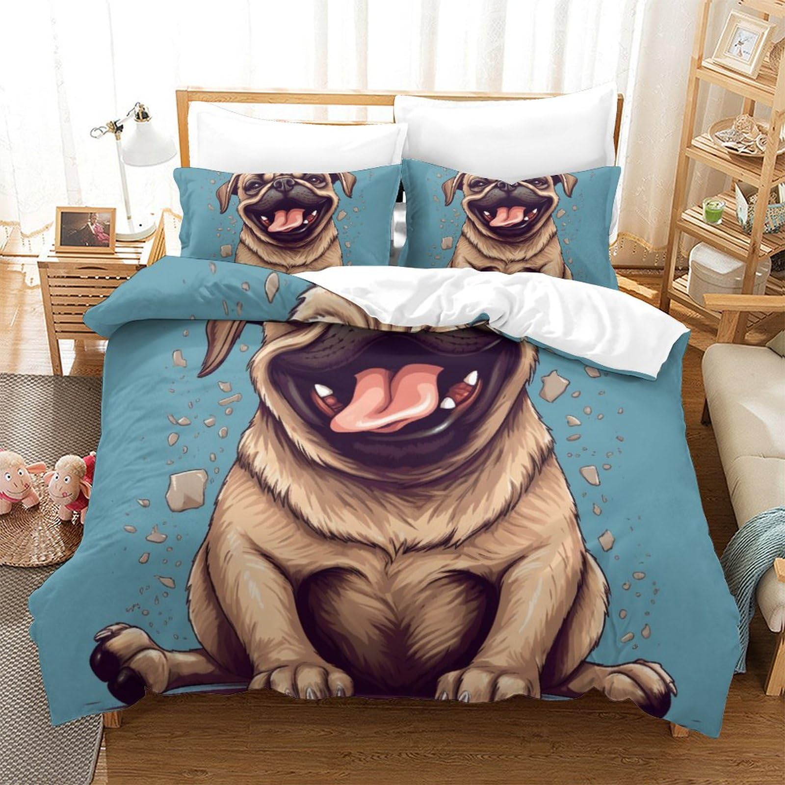 Housse de couette Bouledogue Français : idée cadeau originale pour lit double et chambre enfant