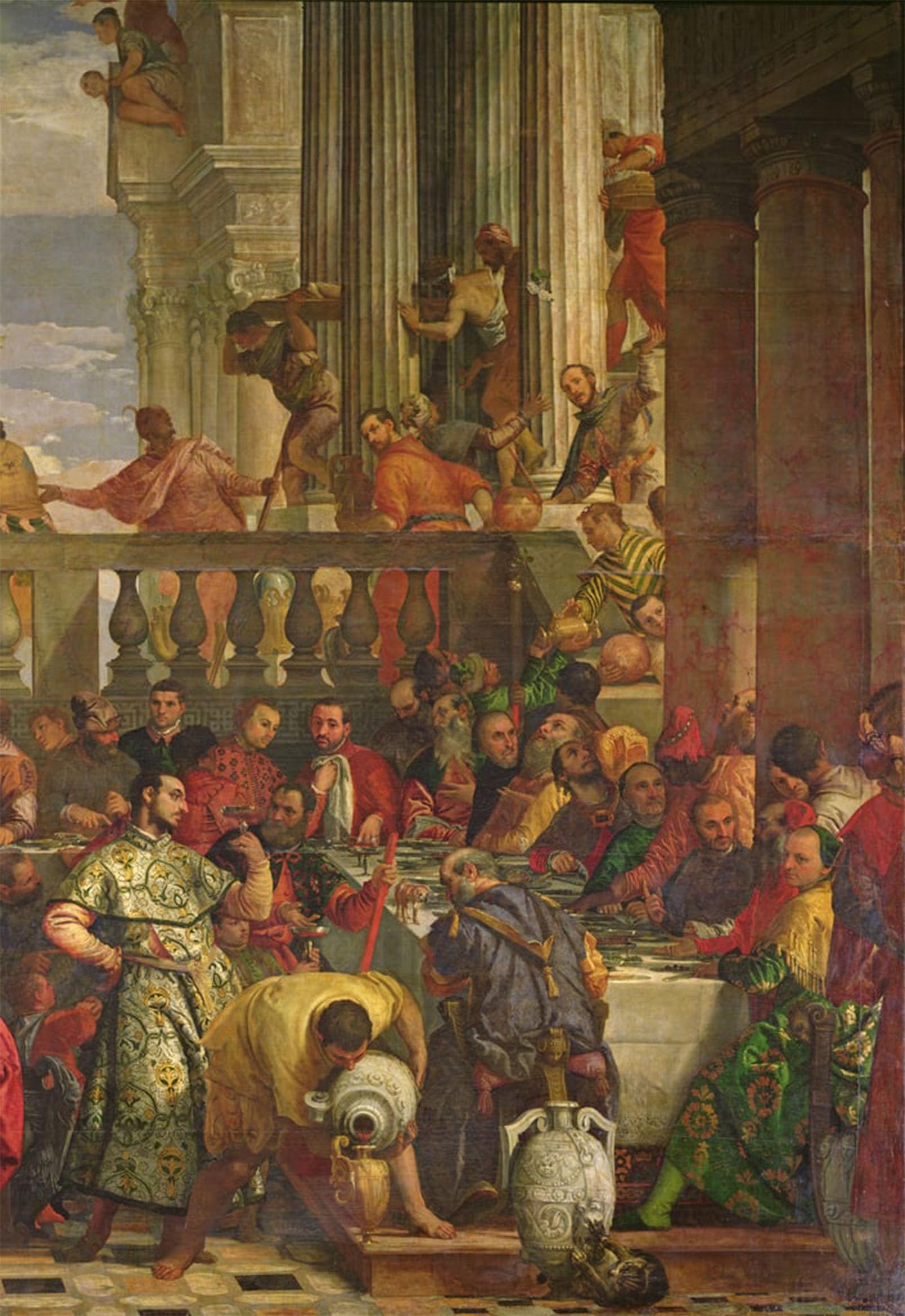 ARTXLXXBN Famous Print Painting Colorful Art Print the Marriage Feast At Cana Detail of the Right Hand Side by Paolo Veronese Canvas Art Decorations for Home Decor 60x90cm