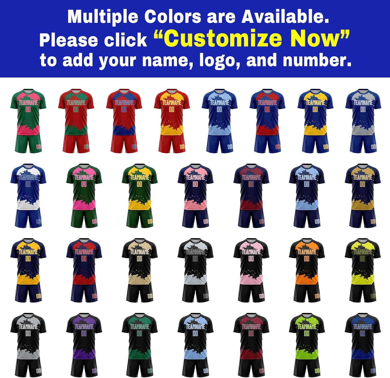 Custom Soccer Jersey Unisex Adult Youth Personalized Color Block Soccer T-Shirts or Set Printed Name, Team Number, Logo - Image 7