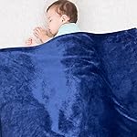 Lukeight Baby Blanket Fleece Toddler Blankets for Boys and Girls, Soft Cozy Fluffy Small Baby Newborn Blankets for Crib, Stroller, Travel and Bed (Navy, 30x40 Inches)