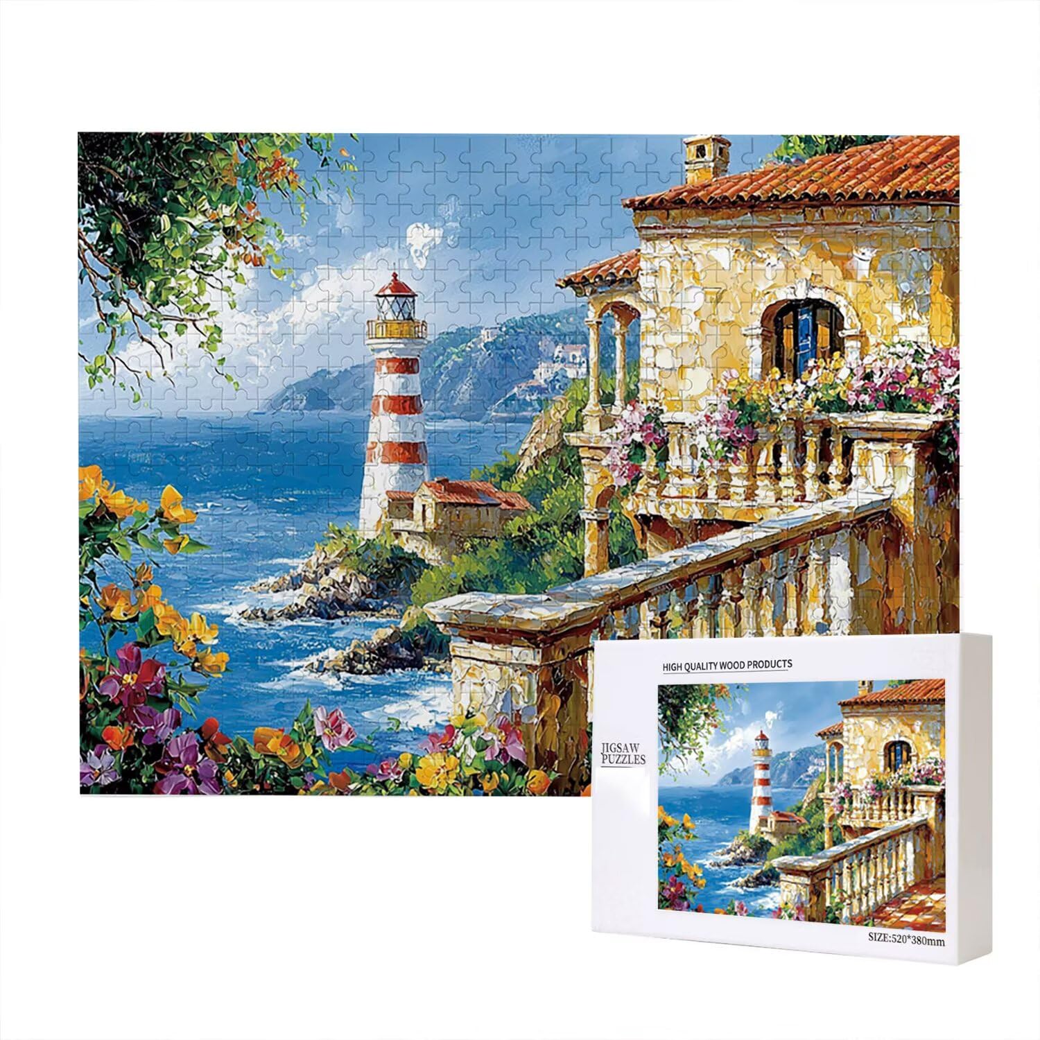 Jigsaw Puzzle, 4000 Pezzi Puzzle Classici, Vista Puzzle Rilassamento Intelligence, Mpossibile Difficile Puzzle Impegnativo per Adulti Puzzle Gioco Familiare, Regalo per Amore Amico Faro fr0-824