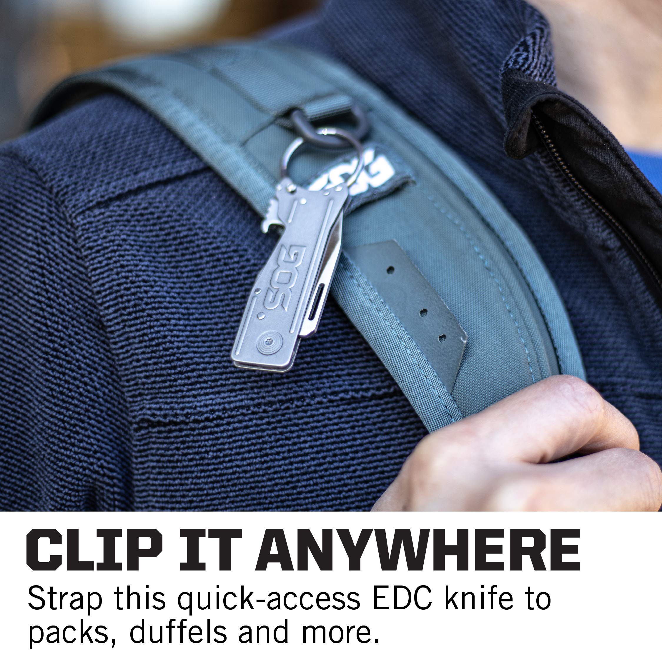 SOG KeyTron Keychain Pocket Knife Convenient 1.8 Inch EDC Folding