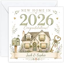 Personalised New Home Card | 2026 New Home Design with Name | Moving House, New Keys & Housewarming Keepsake | Design 09