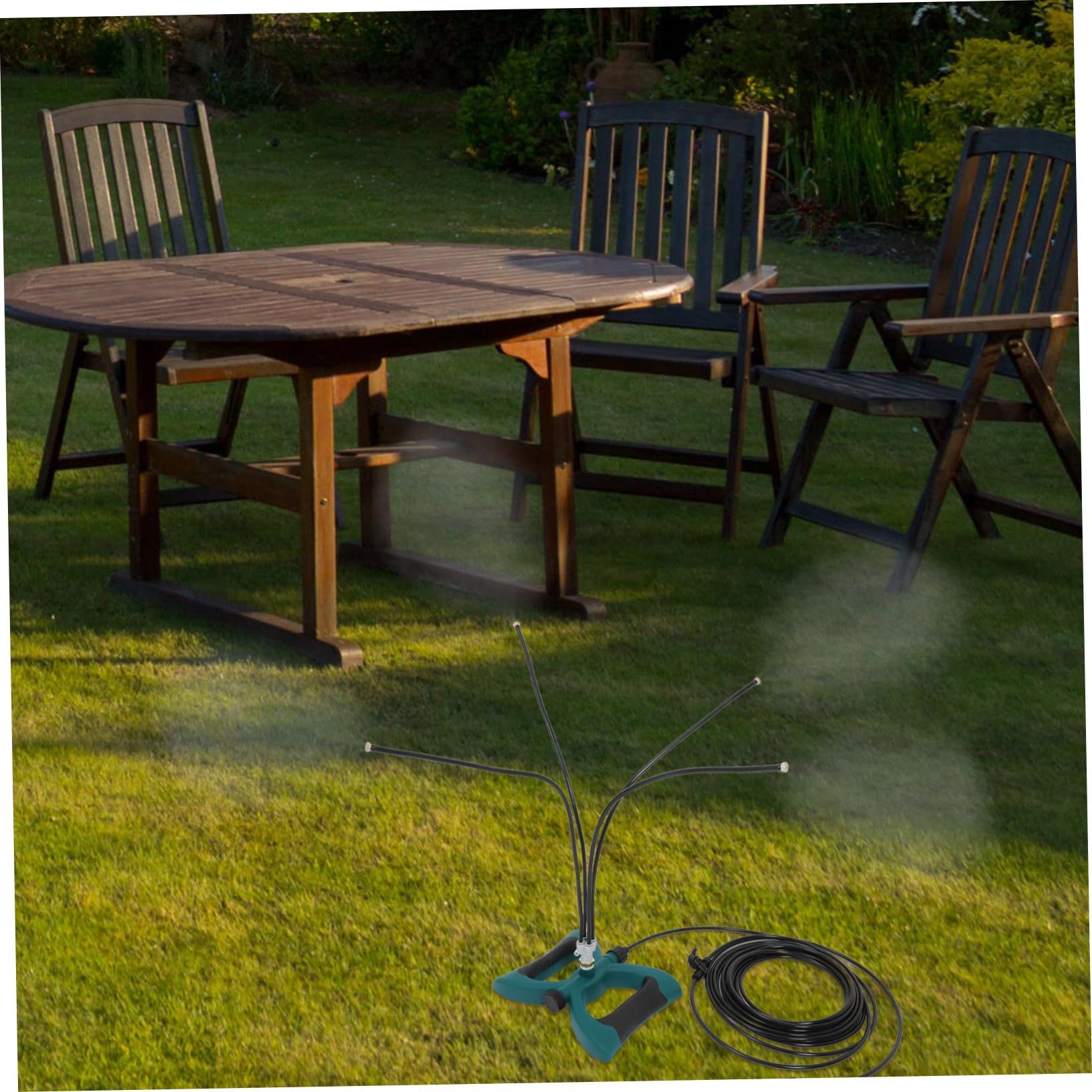 INOOMP Système De Brumisation pour Terrasse Et Jardin Brumisateur Eau sur Pied Portable Kit Brumisateur à Tuyau Arrosage pour Rafraîchir Extérieur