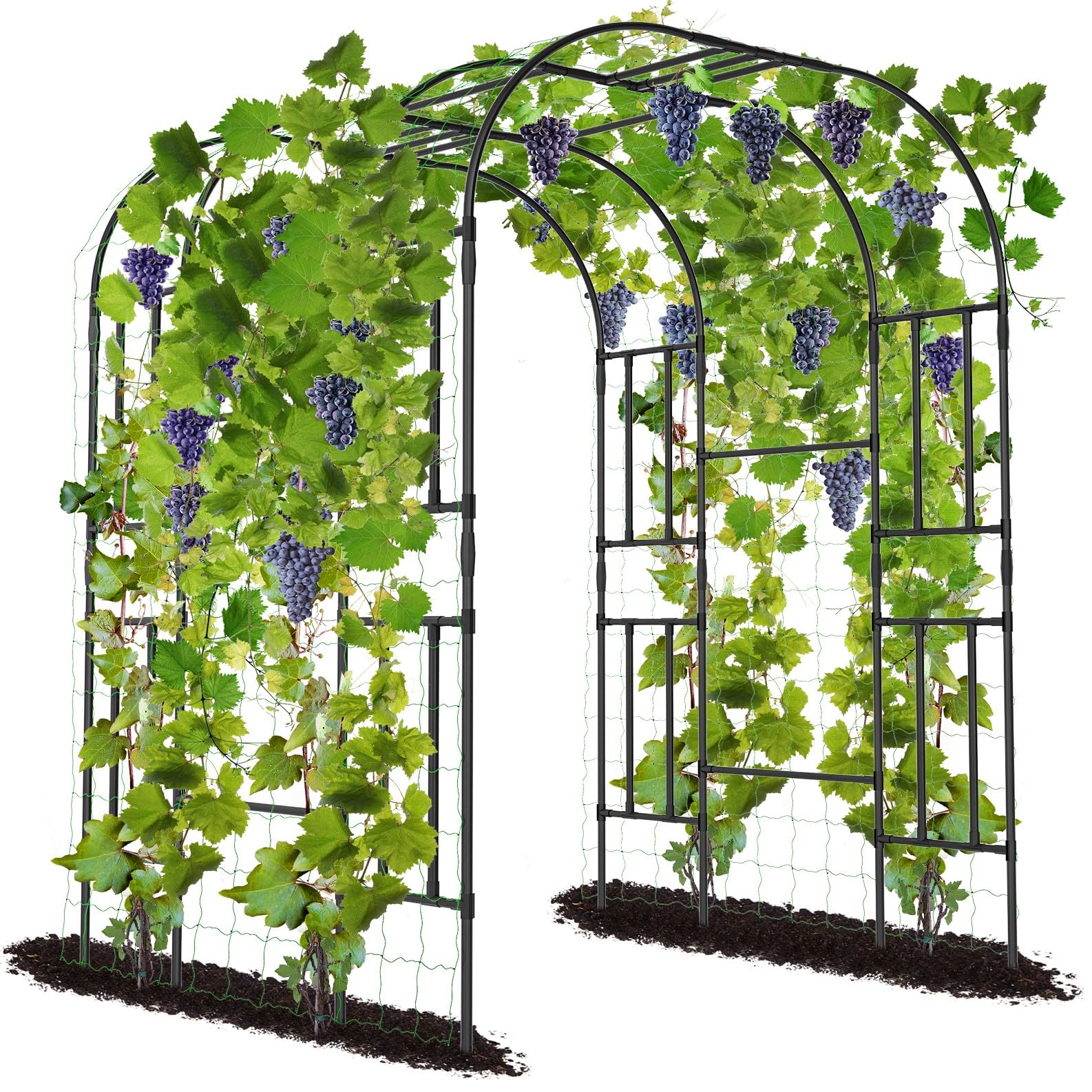 SUNYRISY Garden Arch Trellis, 87" x 59" x 47.2" Large Garden Trellis for Climbing Plants Outdoor, Tall Archway Plant Support Trellis Outdoor for Cucumber Grape Vine Vegetable Flower