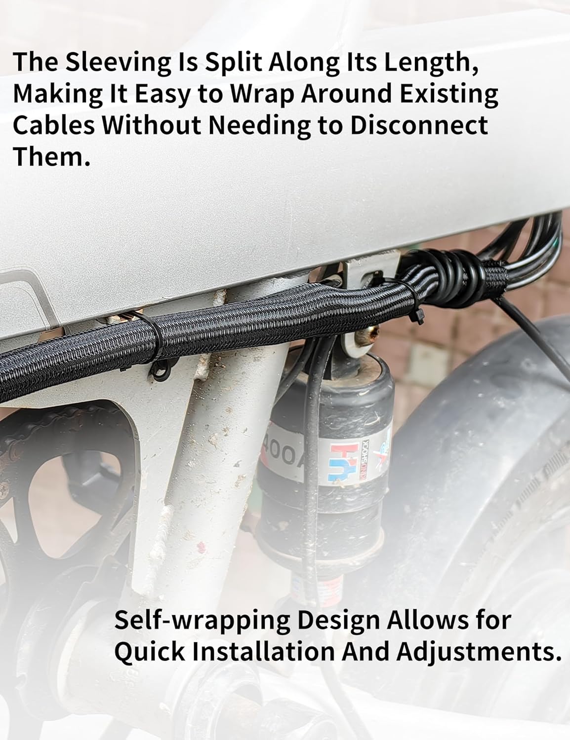 Cable Management Split Wire Loom Sleeve - Cord Hider & Protector for Desk, Pet Chew Proof, Wire Cover Organizer, Flexible Tube for Wires and Cables (5/16 Inch 50FT, Black)