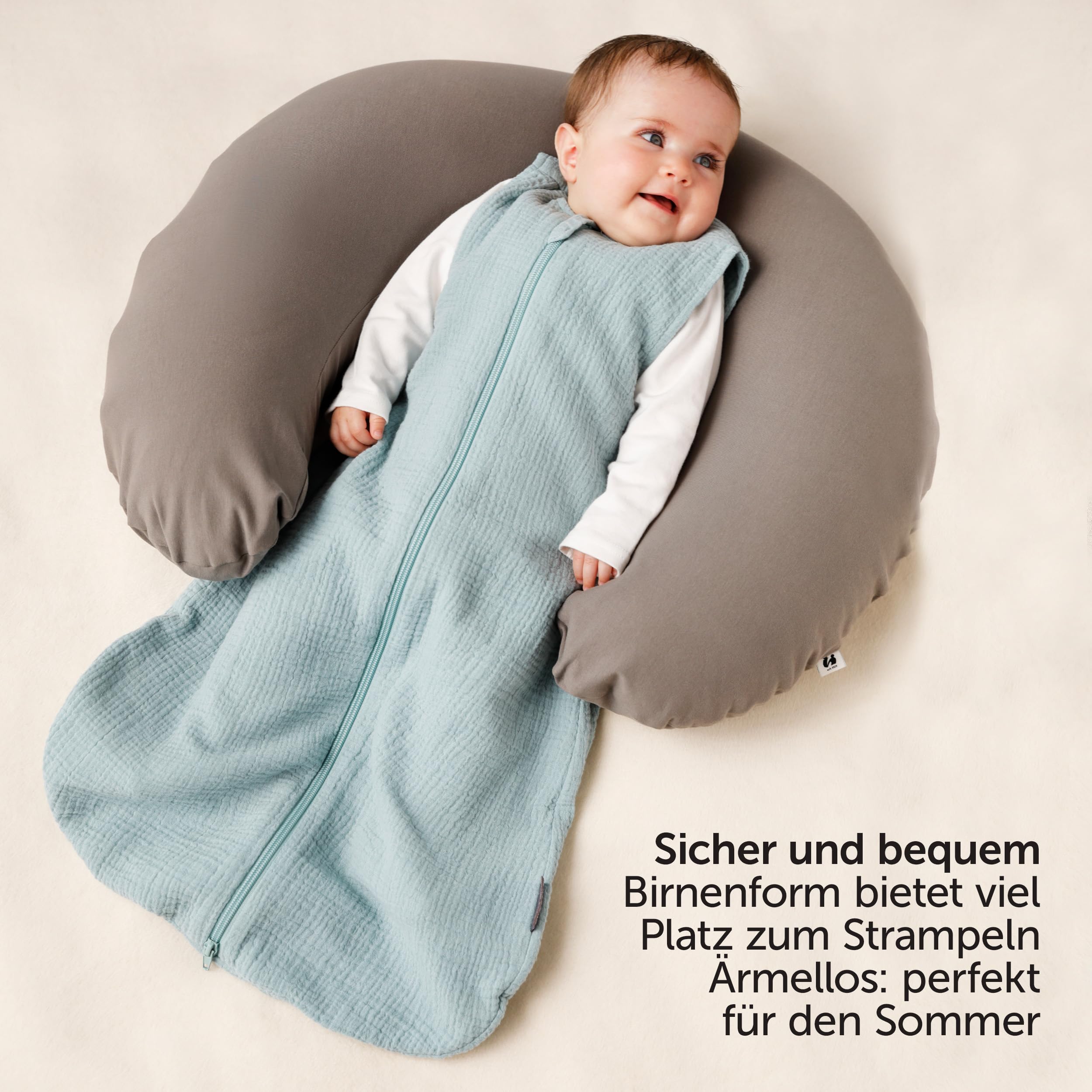 LaLoona Sommerschlafsack Mull, ärmellos - Leichter Baby Schlafsack ohne Ärmel für Sommer und Frühling, 0.5 TOG, 100% Baumwolle, ÖkoTex Standard 100