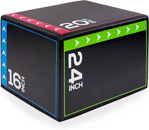 BalanceFrom 3-in-1 Foam Plyometric Jump Box for Home Gym with