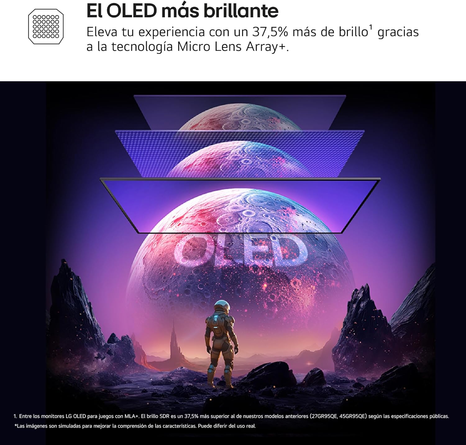 LG 32GX870A-B – Monitor Gaming Ultragear OLED 32″, 4K UHD (3840×2160), 240Hz, 0.03ms GtG, G-Sync Compatible, FreeSync Premium Pro, DisplayHDR True Black 400, HDMI 2.1, USB-C 90W 7