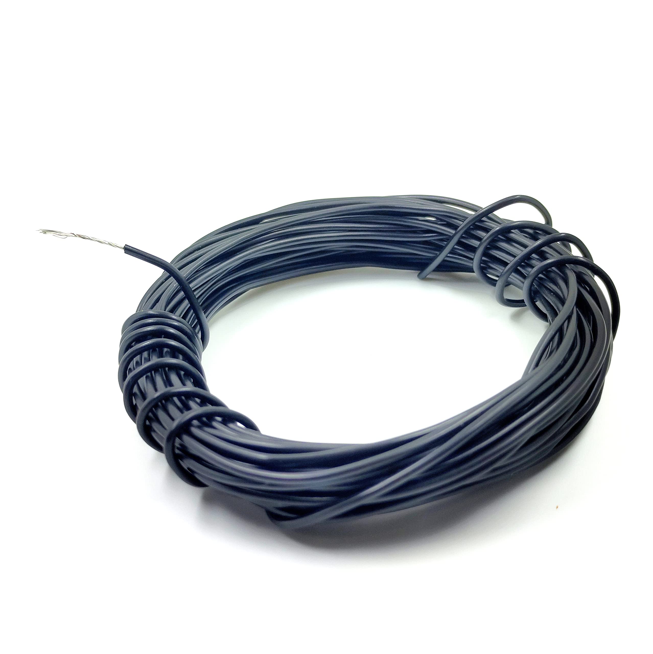 INVENTO 15mtr 20 AWG 0.5 sq.mm 1.5A Tinned Copper PVC Wire Flexible Black Cable 1.7mm Dia High Temperature for DIY-image-24