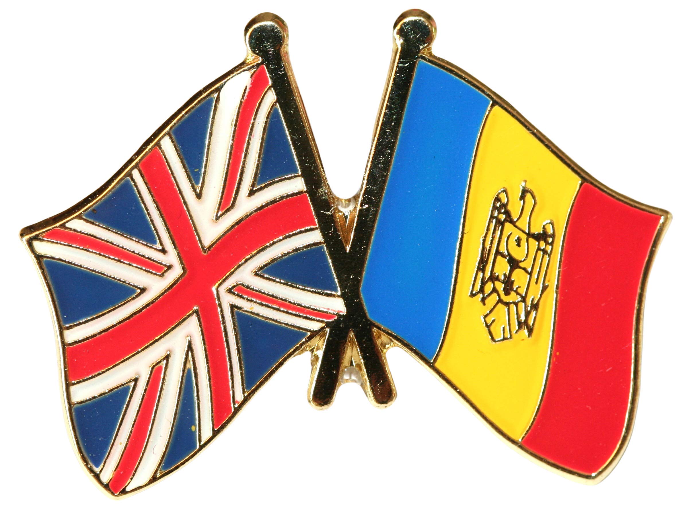 UK & Moldova Friendship Flag Pin Badge