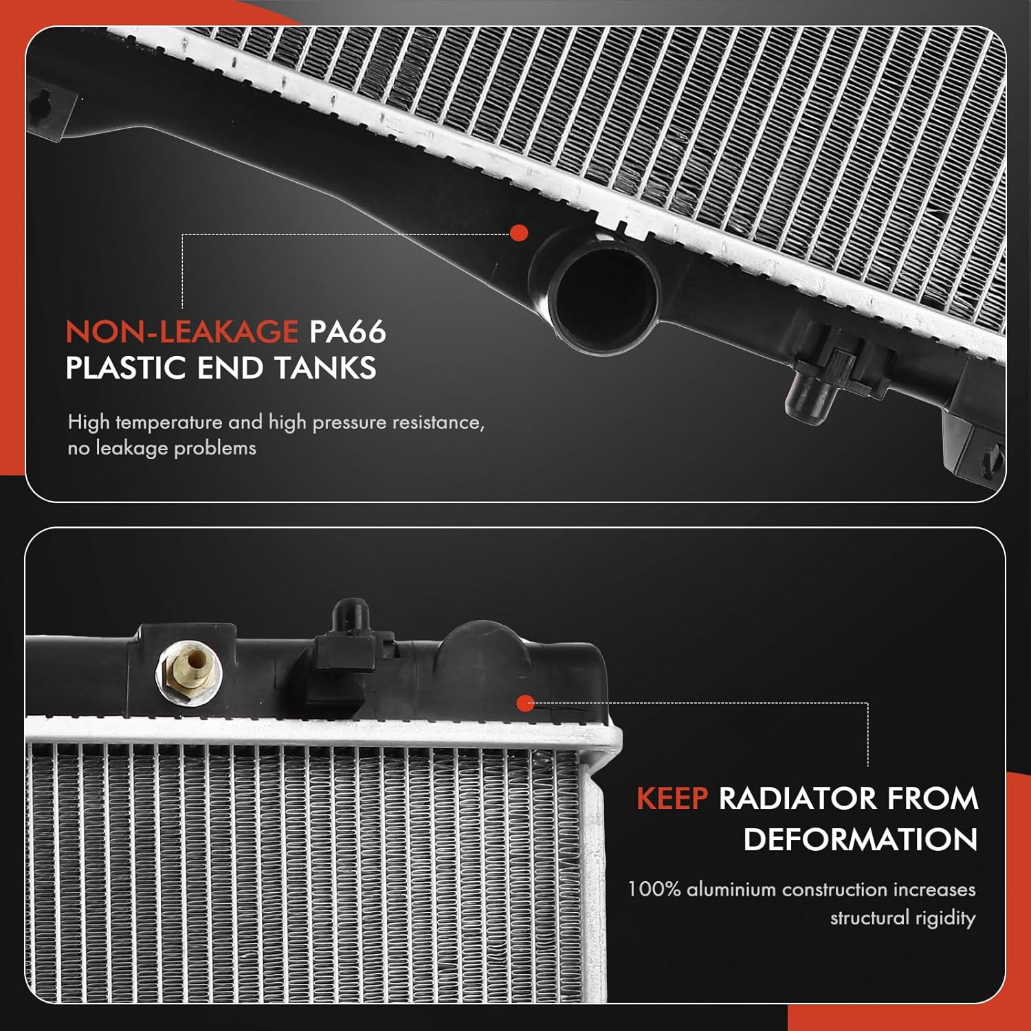 A-Premium Engine Coolant Radiator Assembly with Transmission Oil Cooler Compatible with Suzuki Kizashi 2010 2011 2012 2013 L4 2.4L, Automatic CVT Transmission, Replace# 1770057L30