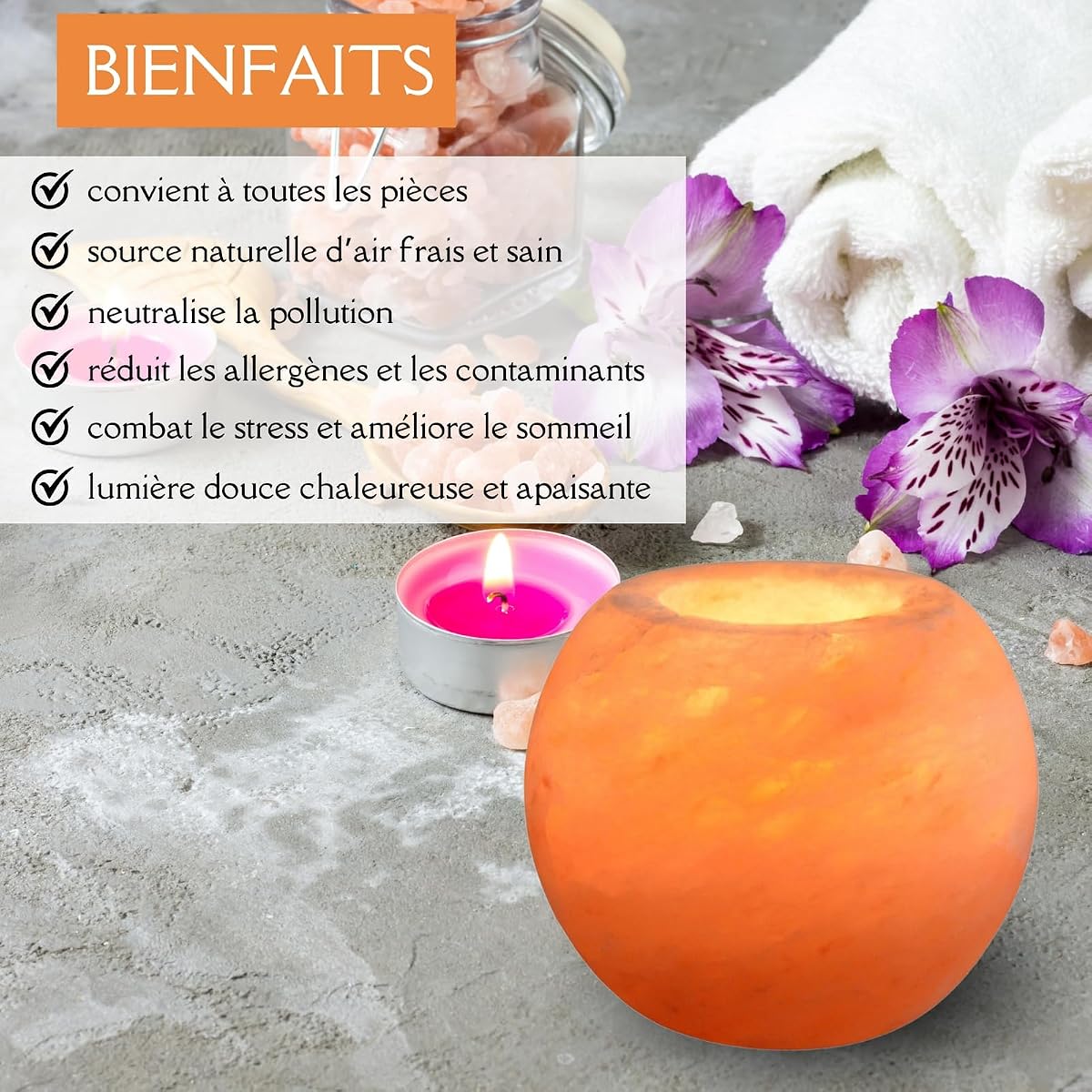 Natural Himalayan Salt Tea Light Holder view 3