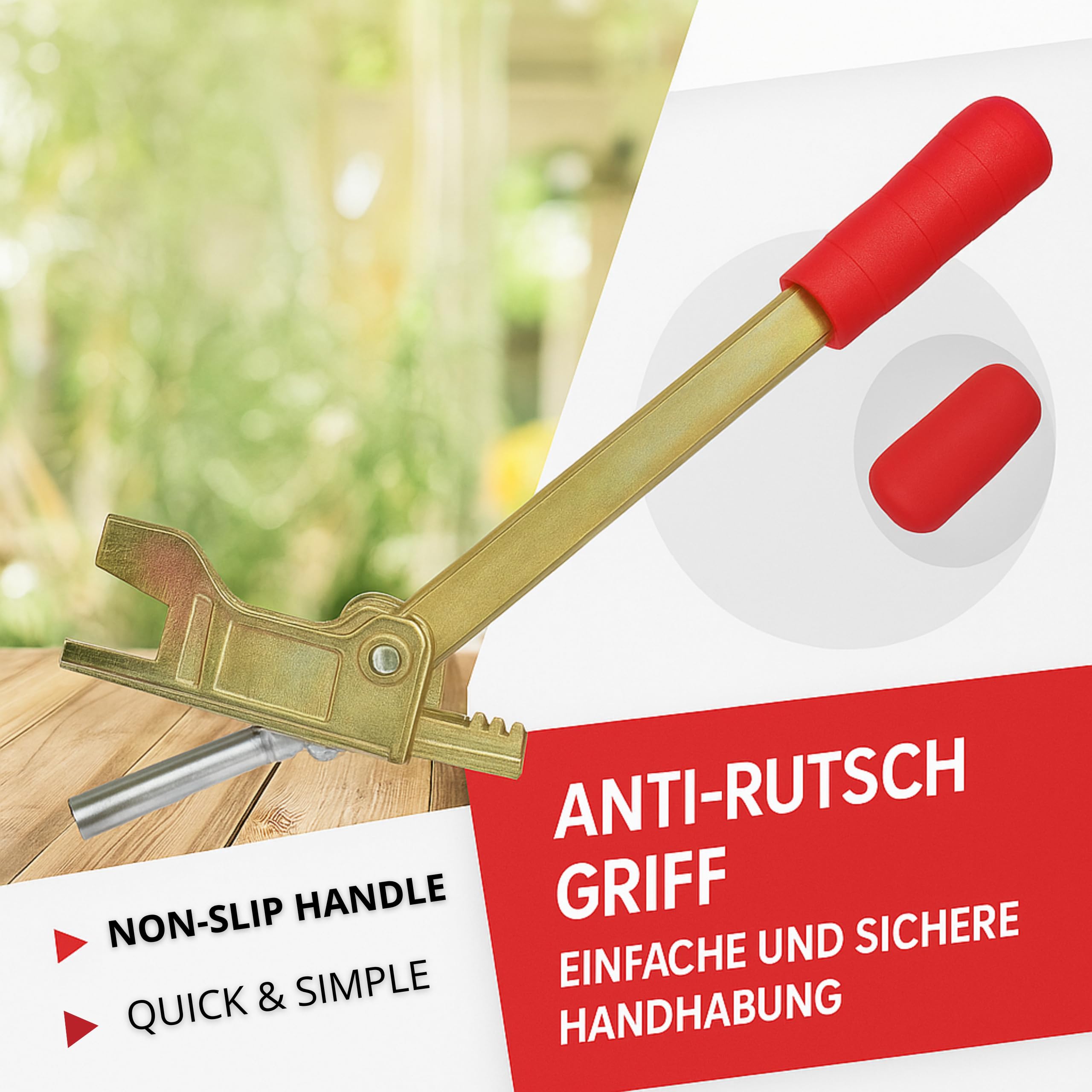 INTAKO Tendeur pour Verrou de Coffrage, Rapid Clamp Tensioner – Clé de Serrage pour Pinces de Coffrage à Ressort, Serrures de Coffrage 70 × 100 mm pour Fers à Béton Ø 6–10 mm