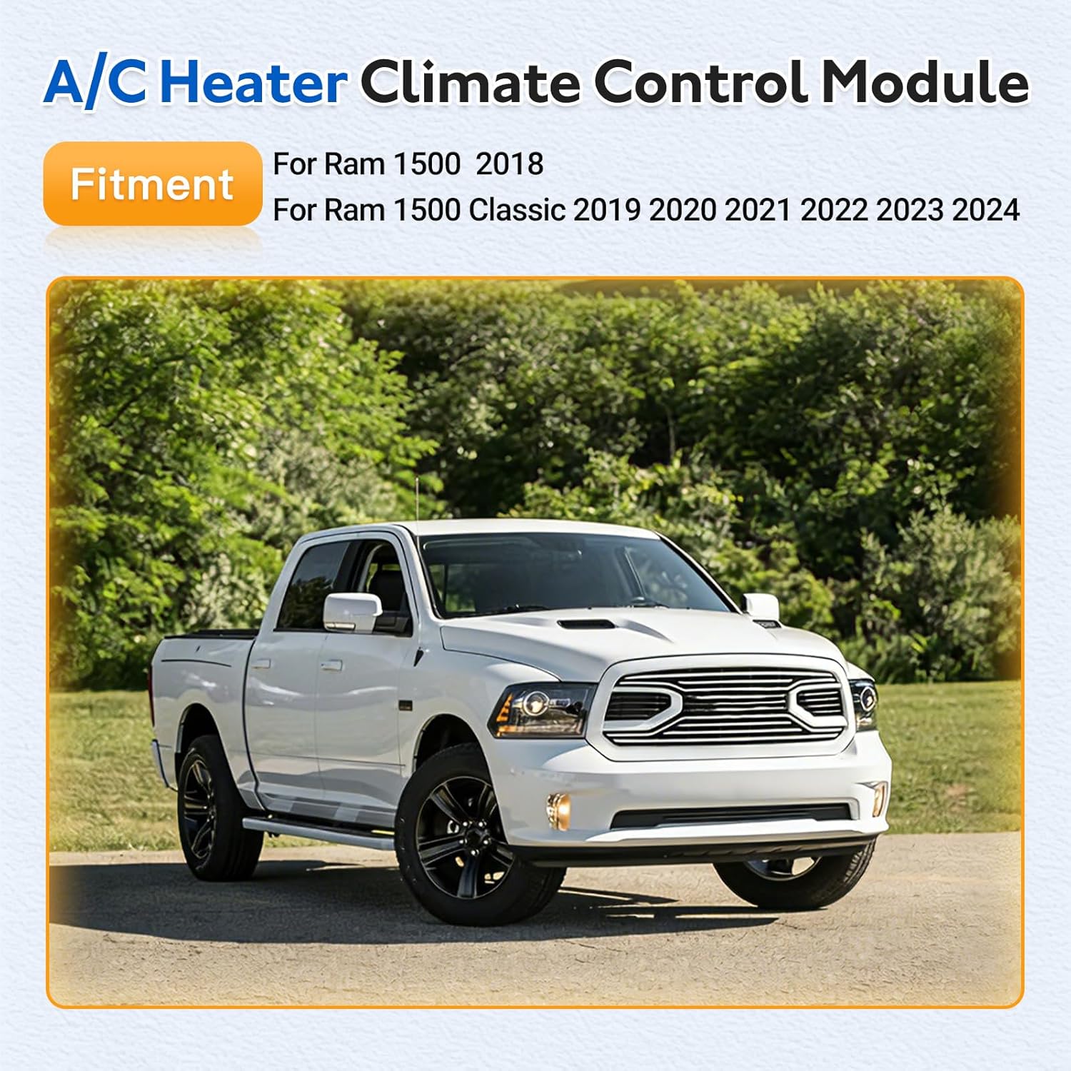 A/C Heater Climate Control Module Compatible with Ram 1500 2018, Ram 1500 Classic 2019 2020 2021 2022 2023 2024 - Replace 68366552AA, P68366552AA Air Conditioning Heating Control