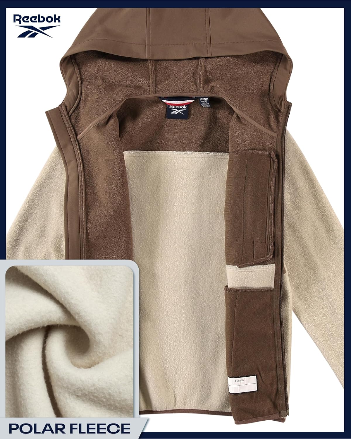 Reebok Boys Fleece Jacket - Weather Resistant Polar Fleece Lined Full Zip Boys Winter Coat - Cozy Hooded Kids Winter Jacket - Image 5