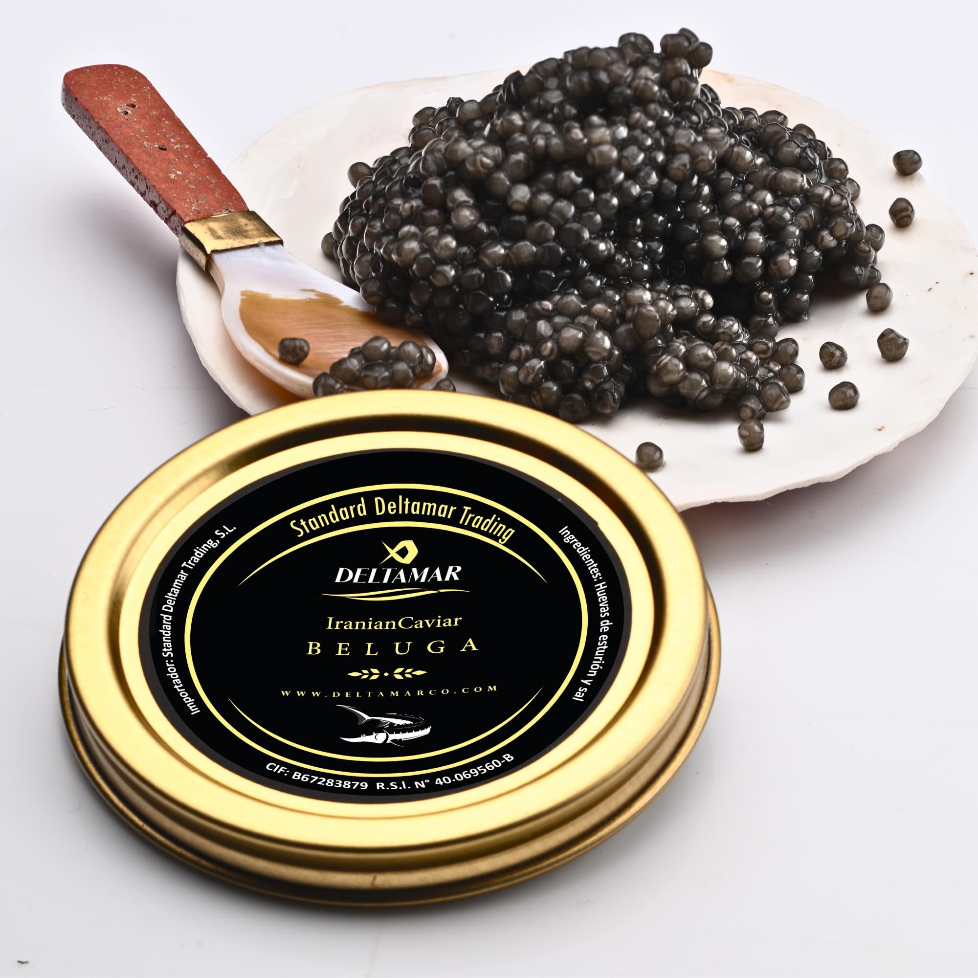 Beluga Caviar 30 g - Classical Sturgeon Kaviar - Premium Quality Siberian Huso Huso Orginial Finest Caviar - Fine Flavor and Quality - Deltamar Caviar CITES Certified